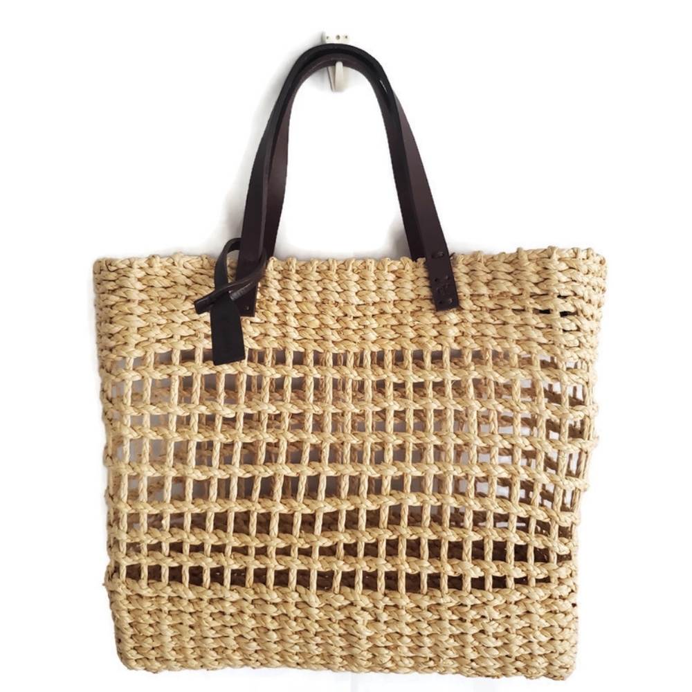 Vintage Calvin Klein straw tote